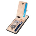 For Samsung Galaxy A51 5G Carbon Fiber Vertical Flip Zipper Phone Case(Khaki)