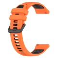 For Samsung Galaxy Watch 6 44mm 20mm Sports Two-Color Silicone Watch Band(Orange+Black)