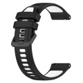 For Samsung Galaxy Watch 6 44mm 20mm Sports Two-Color Silicone Watch Band(Black+White)