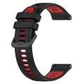 For Samsung Galaxy Watch 6 40mm 20mm Sports Two-Color Silicone Watch Band(Black+Red)