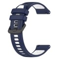 For Samsung Galaxy Watch 6 40mm 20mm Sports Two-Color Silicone Watch Band(Midnight Blue+White)