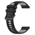 For Samsung Galaxy Watch 6 Classic 47mm 20mm Sports Two-Color Silicone Watch Band(Black+Grey)