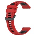 For Samsung Galaxy Watch 6 Classic 43mm 20mm Sports Two-Color Silicone Watch Band(Red+Black)