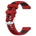 For Samsung Galaxy Watch 6 40mm 20mm Sports Two-Color Steel Buckle Silicone Watch Band(Red+Black)