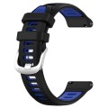 For Samsung Galaxy Watch 6 Classic 47mm 20mm Sports Two-Color Steel Buckle Silicone Watch Band(Black