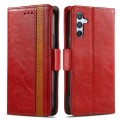 For Samsung Galaxy A34 5G CaseNeo Splicing Dual Magnetic Buckle Leather Phone Case(Red)