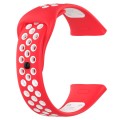 For Redmi Watch 3 Sports Two-Color Silicone Watch Band(Red+White)