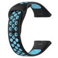 For Redmi Watch 3 Lite Sports Two-Color Silicone Watch Band(Black+Blue)