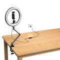 Apexel FL20 10 Inch LED Ring Light Foldable Metal Swing Arm Desk Lamp with Stand & Phone Holder