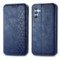 For Samsung Galaxy A14 4G Cubic Grid Pressed Magnetic Leather Phone Case(Blue)