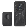 For Honor Magic5 Pro Carbon Fiber Leather Card Magsafe Magnetic Phone Case(Black)