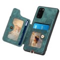 For Samsung Galaxy S20 Retro Skin-feel Ring Multi-card Wallet Phone Case(Green)