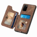 For Samsung Galaxy S20+ Retro Skin-feel Ring Multi-card Wallet Phone Case(Brown)