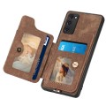 For Samsung Galaxy S20 FE Retro Skin-feel Ring Multi-card Wallet Phone Case(Brown)