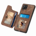 For Samsung Galaxy A42 5G Retro Skin-feel Ring Multi-card Wallet Phone Case(Brown)