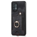 For Samsung Galaxy A32 4G Retro Skin-feel Ring Multi-card Wallet Phone Case(Black)