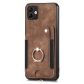 For Samsung Galaxy A04 Retro Skin-feel Ring Multi-card Wallet Phone Case(Brown)