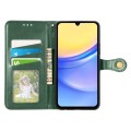 For Samsung Galaxy A15 Retro Solid Color Buckle Leather Phone Case(Green)