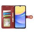 For Samsung Galaxy A15 Retro Solid Color Buckle Leather Phone Case(Red)