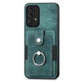 For Samsung Galaxy A33 5G Retro Skin-feel Ring Card Wallet Phone Case(Green)