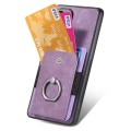 For Samsung Galaxy A70 / A70s Retro Skin-feel Ring Card Wallet Phone Case(Purple)