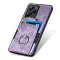 For Xiaomi Poco X5 Pro Retro Skin-feel Ring Card Wallet Phone Case(Purple)