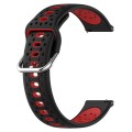 For GarminMove Trend 20mm Breathable Two-Color Silicone Watch Band(Black+Red)