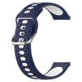 For Garmin Vivoactive3 20mm Breathable Two-Color Silicone Watch Band(Midnight Blue+White)