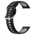 For Garmin Vivoactive3 Music 20mm Breathable Two-Color Silicone Watch Band(Black+Grey)