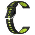 For Garmin Vivoactive3 Music 20mm Breathable Two-Color Silicone Watch Band(Black+Lime Green)