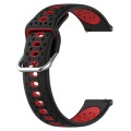 For Garmin Venu 2 Plus 20mm Breathable Two-Color Silicone Watch Band(Black+Red)