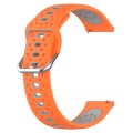 For Garmin Forerunner 158 20mm Breathable Two-Color Silicone Watch Band(Orange+Grey)
