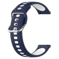 For Garmin Forerunner 158 20mm Breathable Two-Color Silicone Watch Band(Midnight Blue+White)