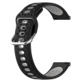 For Garmin Forerunner 55 20mm Breathable Two-Color Silicone Watch Band(Black+Grey)