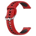 For Garmin Forerunner 55 20mm Breathable Two-Color Silicone Watch Band(Red+Black)