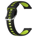 For Garmin Forerunner 245 20mm Breathable Two-Color Silicone Watch Band(Black+Lime Green)