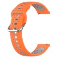 For Garmin Forerunner 245 Music 20mm Breathable Two-Color Silicone Watch Band(Orange+Grey)