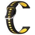 For Garmin Forerunner 645 20mm Breathable Two-Color Silicone Watch Band(Black+Yellow)