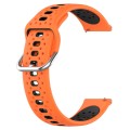 For Garmin Forerunner Sq2 Music 20mm Breathable Two-Color Silicone Watch Band(Orange+Black)