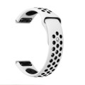 For Garmin Fenix 7 Solar 22mm Sports Breathable Silicone Watch Band(White+Black)