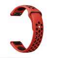 For Garmin Fenix 7 Sapphire Solar 22mm Sports Breathable Silicone Watch Band(Red+Black)