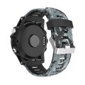 For Garmin Instinct 2X Solar 26mm Camouflage Printed Silicone Watch Band(Black+Digital  Camouflage)