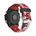 For Garmin Instinct 2X Solar 26mm Camouflage Printed Silicone Watch Band(Red+Army Camouflage)