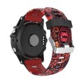 For Garmin Fenix 7X Solar 26mm Camouflage Printed Silicone Watch Band(Red+Jellyfish Camouflage)