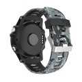 For Garmin Fenix 3 Sapphire 26mm Camouflage Printed Silicone Watch Band(Black+Digital  Camouflage)