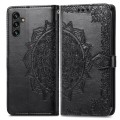 For Samsung Galaxy A24 4G Mandala Flower Embossed Leather Phone Case(Black)