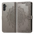 For Samsung Galaxy A24 4G Mandala Flower Embossed Leather Phone Case(Gray)