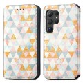 For Samsung Galaxy S24 Ultra 5G CaseNeo Colorful Magnetic Leather Phone Case(Rhombus)