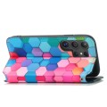 For Samsung Galaxy S24 Ultra 5G CaseNeo Colorful Magnetic Leather Phone Case(Colorful Cube)