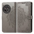 For OnePlus Ace 3 Mandala Flower Embossed Leather Phone Case(Gray)